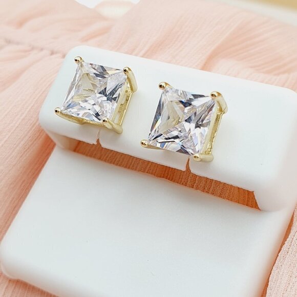 "8MM S925 Sterling Silver CZ Stud Earrings for Women/Girl, US19251037 - Picture 6 of 11